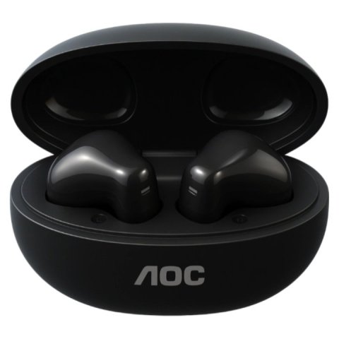 Auricular Intrauditivo Bluetooth Aoc Act1501bk Tws Ipx4 Mic Negro Reproduccion 20h Carga Usb-c Tactil