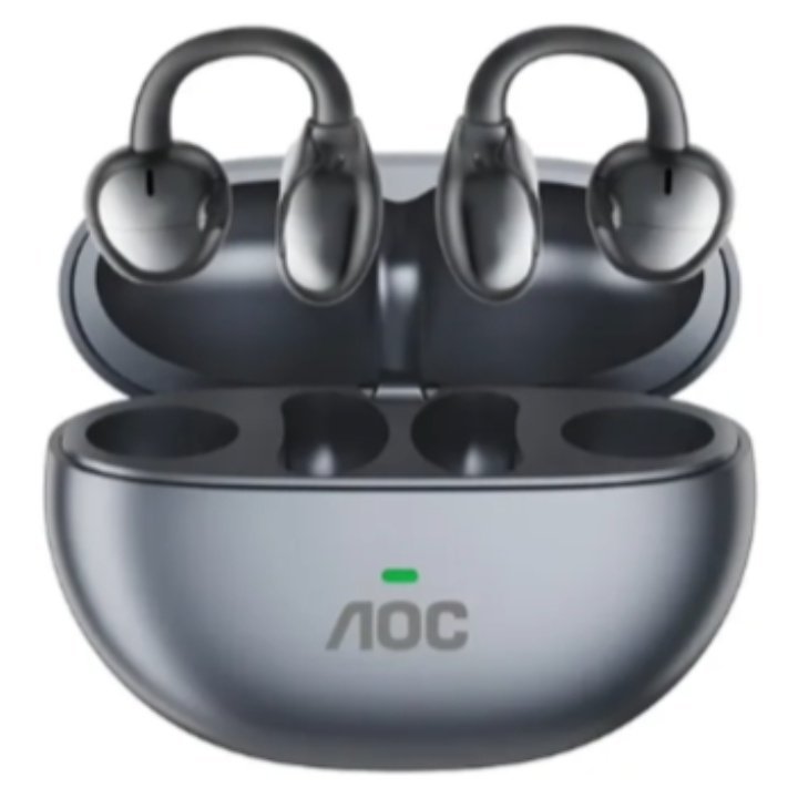Auricular Bluetooth Aoc Acd2544bk Open-ear Ipx4 Mic Negro Tws Led Reproduccion 24h Carga Usb-c