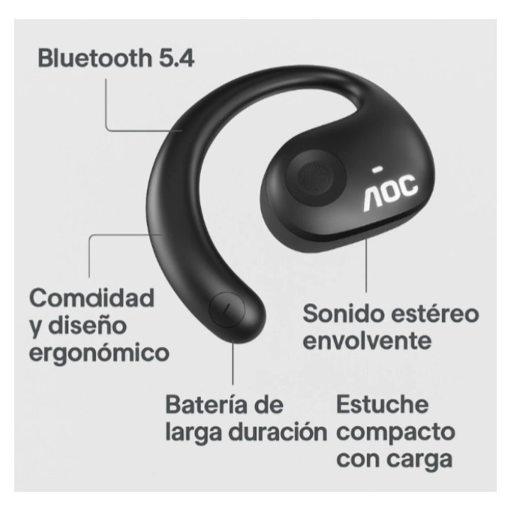 Auricular Bluetooth Aoc Acd1504 Open-ear Ipx4...