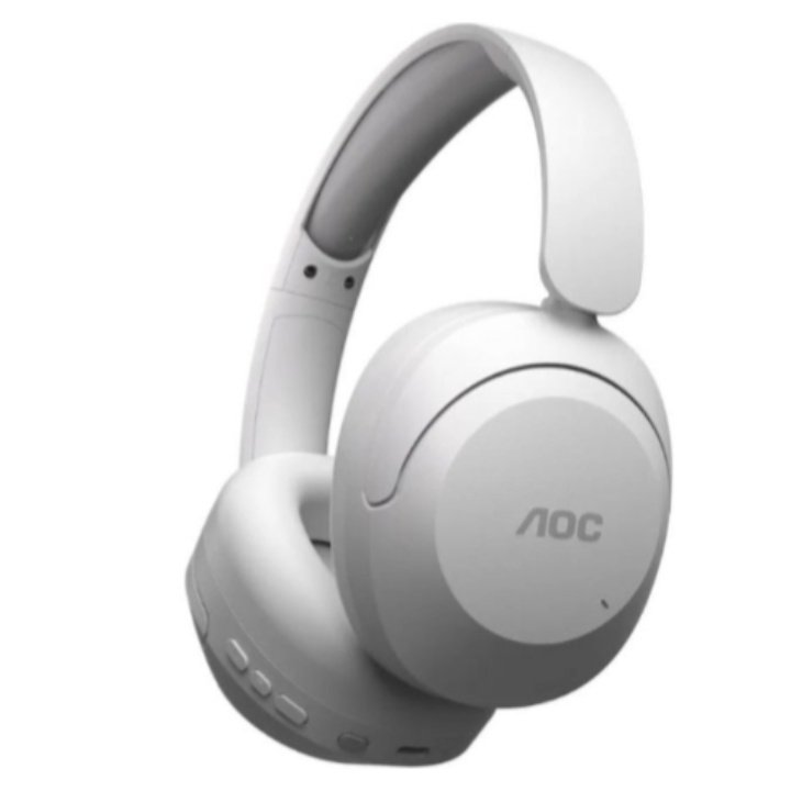 Headset Bluetooth Aoc Ach3505wt Diadema Anc Hifi Mic Blanco Reproduccion 80h Carga Usb-c