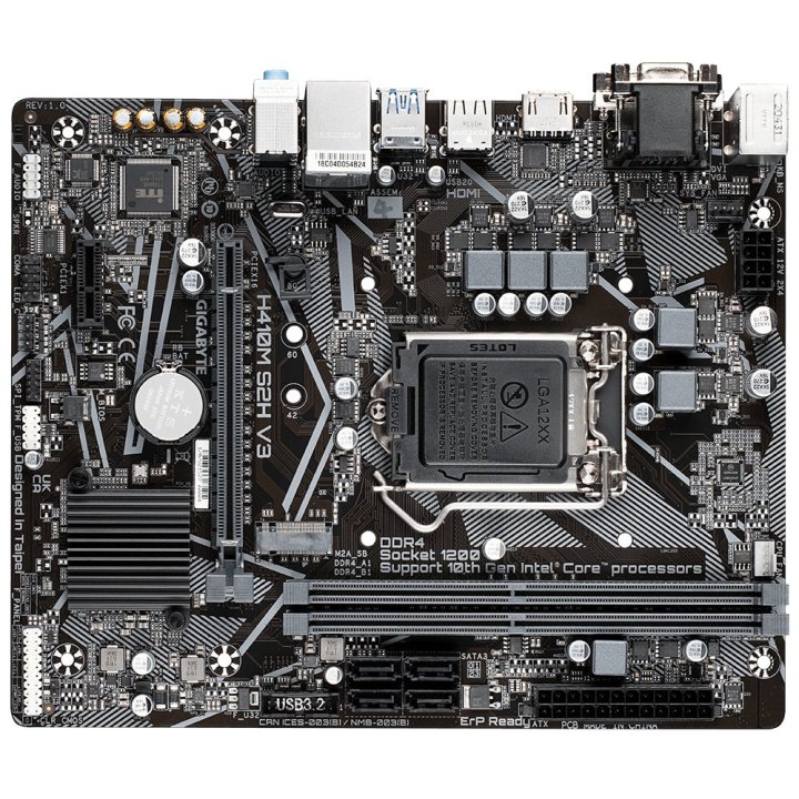 (reacondicionada) Pb Gigabyte H410m S2h V3 Skt 1200 M-atx 2xddr4 Hdmi Vga Dvi Glan 1m.2 Cash30