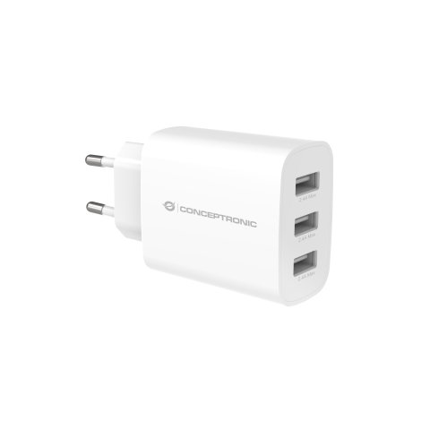 Cargador Usbconceptronic 0w 3xusb- Color Blanco Althea13w