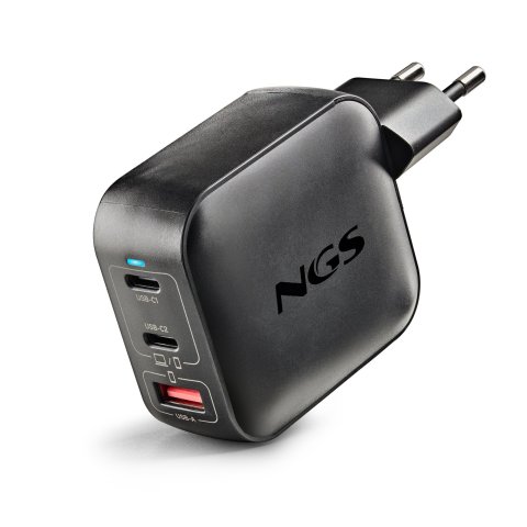 Cargador Usb Gan Ngs Bud 100w Tiny 100w 2xusb-c 1xusb-a Pd Pps Diseño Ultrracompacto Color Negro