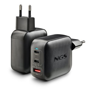Cargador Usb Gan Ngs Bud 100w Tiny 100w 2xusb-c 1xusb-a Pd Pps Diseño Ultrracompacto Color Negro 2