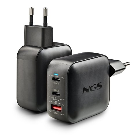 Cargador Usb Gan Ngs Bud 100w Tiny 100w 2xusb-c 1xusb-a Pd Pps Diseño Ultrracompacto Color Negro
