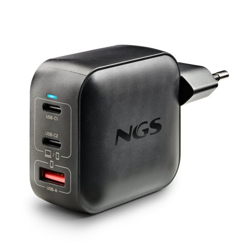 Cargador Usb Gan Ngs Bud 100w Tiny 100w 2xusb-c 1xusb-a Pd Pps Diseño Ultrracompacto Color Negro