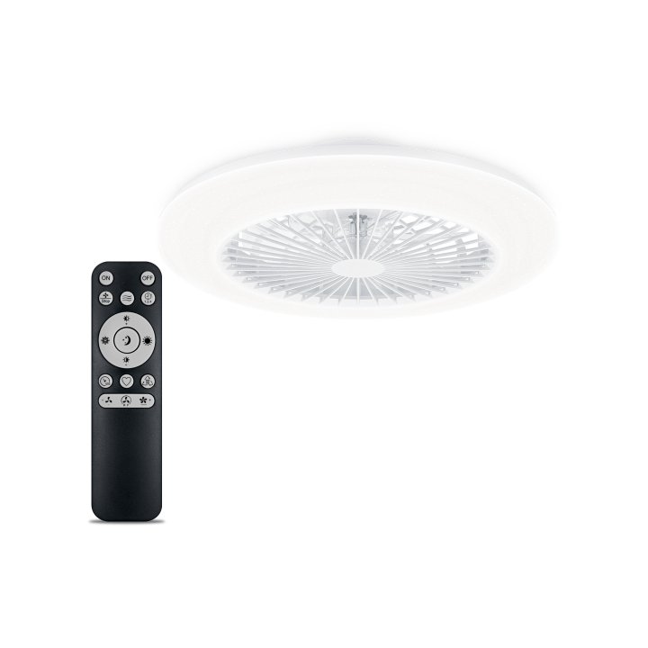 Ventilador De Techo Philips Amigo 60+25w Plafon Led 30-44-65k Mando Distancia Blanco Aspas Ocultas