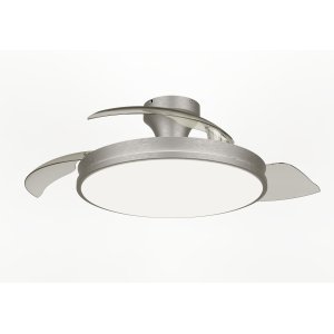 Ventilador De Techo Philips Atlas 35+28w Plafon Led 27-65k Mando A Distancia Niquel Aspas Retractiles