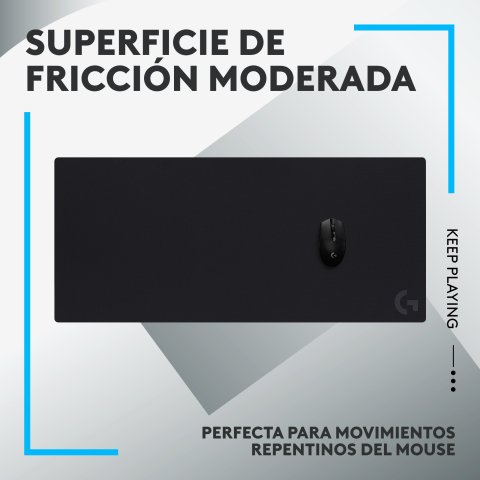 Alfombrilla Logitech G840 Textura Optimizada Superficie Tela Goma Antideslizante 900x400x3mm Negro