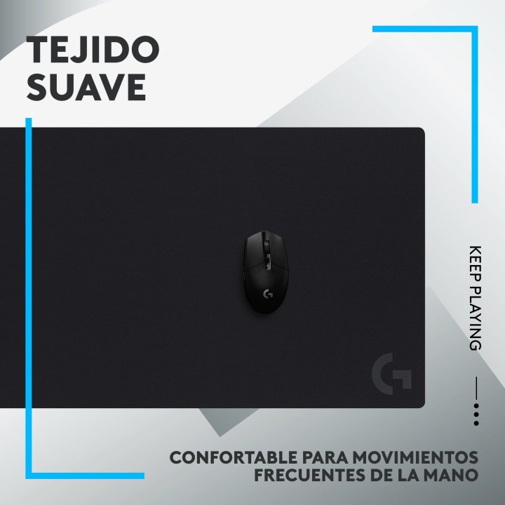 Alfombrilla Logitech G840 Textura Optimizada Superficie Tela Goma Antideslizante 900x400x3mm Negro