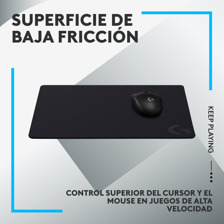 Alfombrilla Logitech G440 Superficie Rigida Polietileno Goma Antideslizante 340x280mm Negro