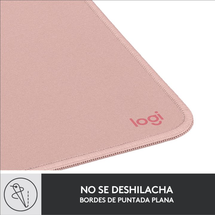 Alfombrilla Logitech Studio Material Reciclado Pet Superficie Tela Goma Antideslizante 230x200mm Rosa