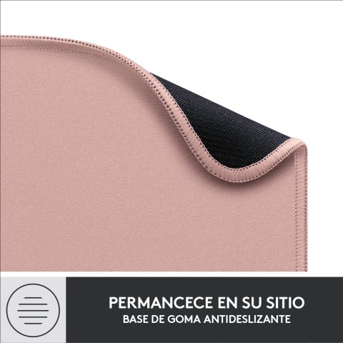 Alfombrilla Logitech Studio Material Reciclado Pet Superficie Tela Goma Antideslizante 230x200mm Rosa