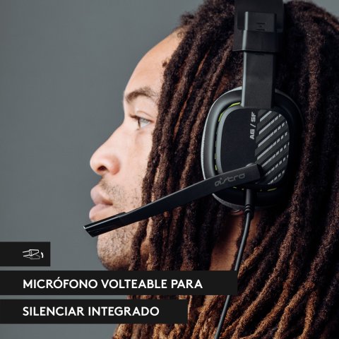 Headset Logitech Astro A10 Gen2 Transductores 32mm Mic Flip-to-mute Jack3.5mm Multiplataforma Negro