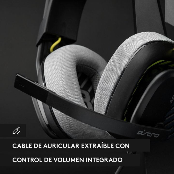 Headset Logitech Astro A10 Gen2 Transductores 32mm Mic Flip-to-mute Jack3.5mm Multiplataforma Negro