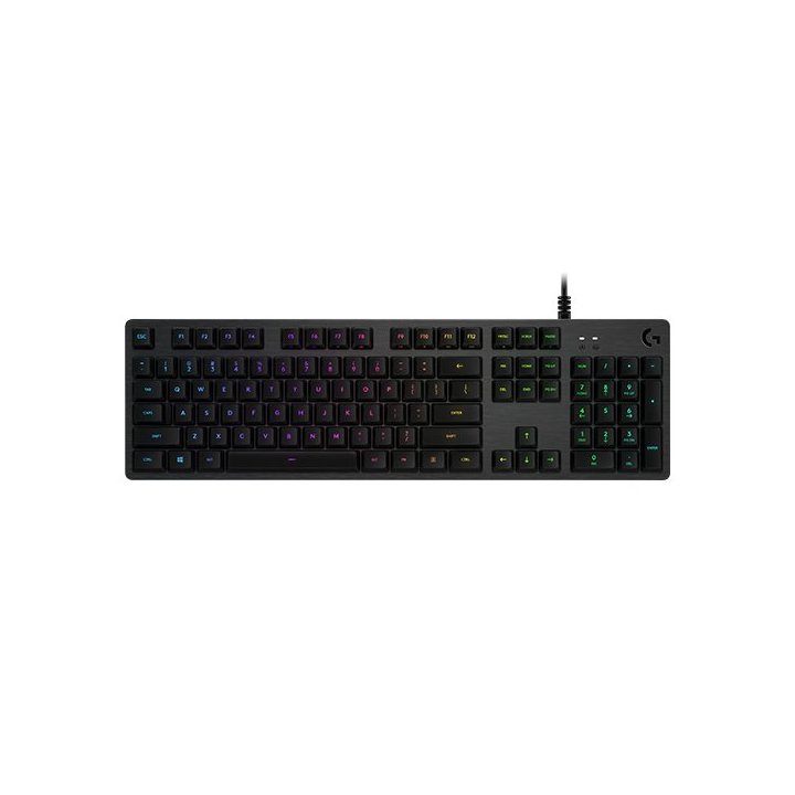 Teclado Logitech G512 Carbon Gaming Mecanico Tactil Gx Brown Rgb Lightsync Aluminio Negro