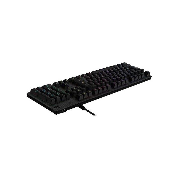 Teclado Logitech G512 Carbon Gaming Mecanico Tactil Gx Brown Rgb Lightsync Aluminio Negro