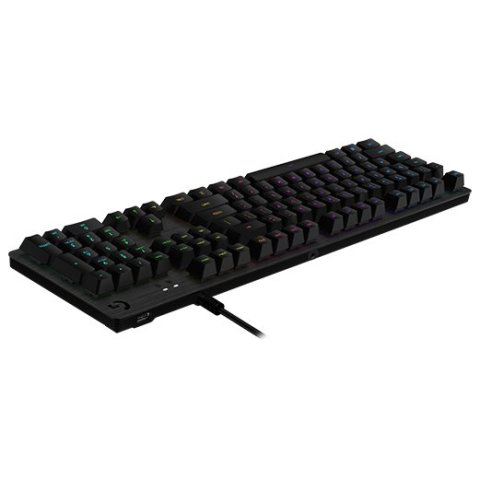 Teclado Logitech G512 Carbon Gaming Mecanico Tactil Gx Brown Rgb Lightsync Aluminio Negro