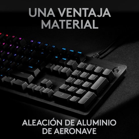 Teclado Logitech G512 Carbon Gaming Mecanico Tactil Gx Brown Rgb Lightsync Aluminio Negro
