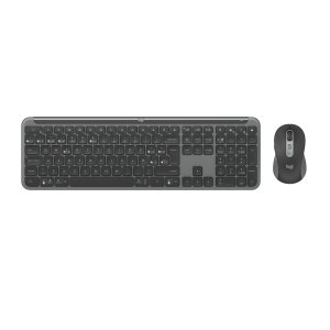 Teclado Y Mouse Logitech Wireless Signature Slim Mk950 Multidispositivo 4000 Dpi Ergonomico Grafito