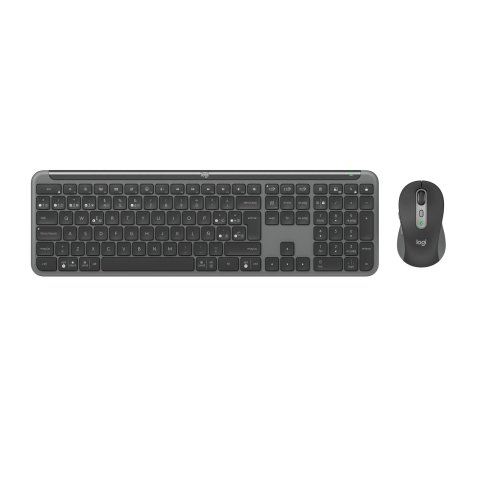 Teclado Y Mouse Logitech Wireless Signature Slim Mk950 Multidispositivo 4000 Dpi Ergonomico Grafito