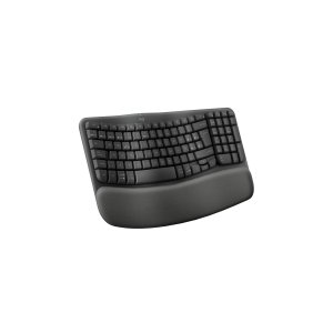 Teclado Logitech Wireless Wave Keys Ergonomico Ondulado Repositor Receptor Bolt Grafito