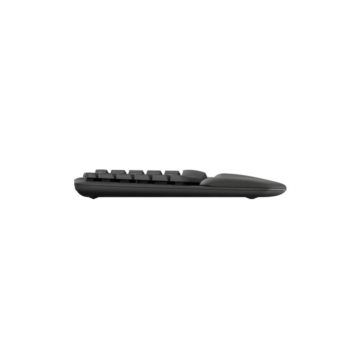 Teclado Logitech Wireless Wave Keys Ergonomico Ondulado Repositor Receptor Bolt Grafito