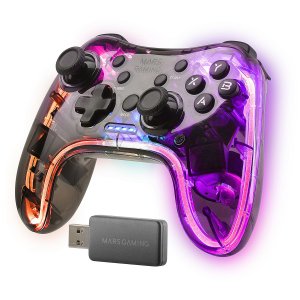 (km0) Gamepad Inalambrico Mars Gaming Mgp-24 Usb 2.4g Pro Usb-c Multiplataforma 20 Botones Rgb Neon Vibración Haptica Dual Ca