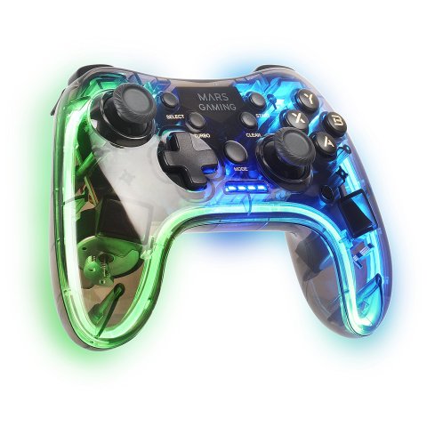 (km0) Gamepad Inalambrico Mars Gaming Mgp-24 Usb 2.4g Pro Usb-c Multiplataforma 20 Botones Rgb Neon Vibración Haptica Dual Ca