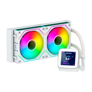 Sistema De Refrigeracion Liquida Abysm Ab324012 Oceanic Lcd 240 Blaco Argb Dual Fan
