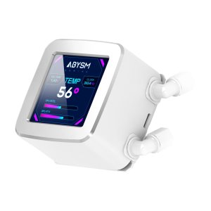 Sistema De Refrigeracion Liquida Abysm Ab324012 Oceanic Lcd 240 Blaco Argb Dual Fan 2