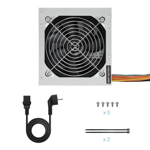 (km0) Fuente De Alimentacion Tooq 500w Tqep-500sse Fan 12cm 4 Sata 2 Molex Cable Alimentación Cash30