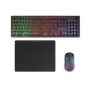 (km0) Teclado Mouse Y Alfombrilla Mars Gaming Mcpwxes Negro H-mech Frgb 3200dpi Cash30