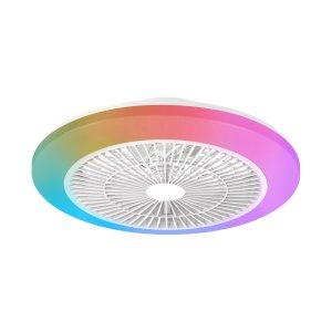 Ventilador De Techo Philips Amilo 40+20w Plafon Led Rgb 27-65k Mando Distancia Blanco 3 Aspas Interior