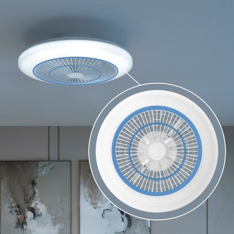 Ventilador De Techo Philips Amilo 40+20w Plafon Led Rgb 27-65k Mando Distancia Blanco 3 Aspas Interior