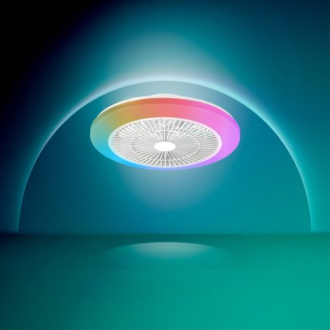 Ventilador De Techo Philips Amilo 40+20w Plafon Led Rgb 27-65k Mando Distancia Blanco 3 Aspas Interior