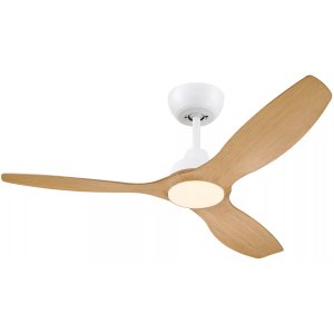 Ventilador De Techo Philips Olas 24+35w Plafon Led 30-65k Mando A Distancia Blanco 3 Aspas De Madera