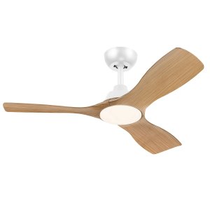 Ventilador De Techo Philips Olas 24+30w Plafon Led 30-65k Mando A Distancia Blanco 3 Aspas De Madera