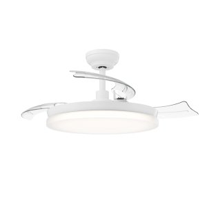 Ventilador De Techo Philips Tynl 35+28w Plafon Led 27-55k Mando A Distancia Blanco Aspas Retractiles