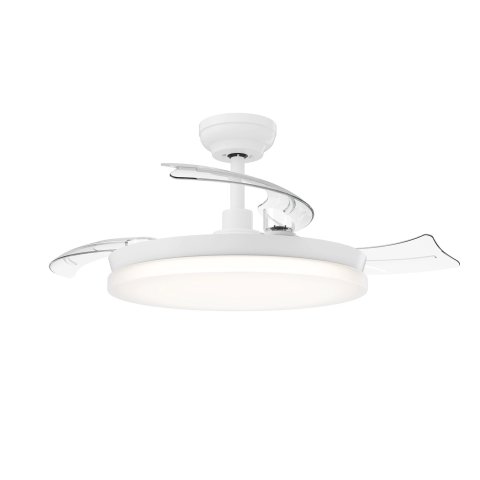 Ventilador De Techo Philips Tynl 35+28w Plafon Led 27-55k Mando A Distancia Blanco Aspas Retractiles