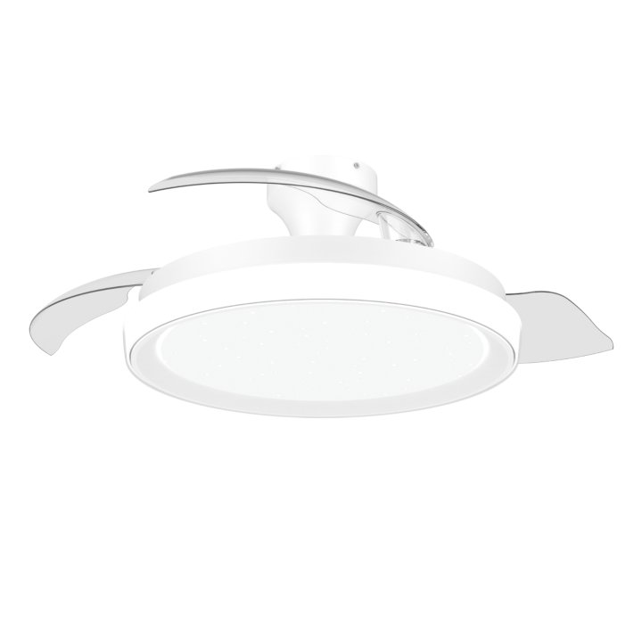 Ventilador De Techo Philips Bliss 35+28w Plafon Led 27-65k Mando A Distancia Blanco Aspas Retractile