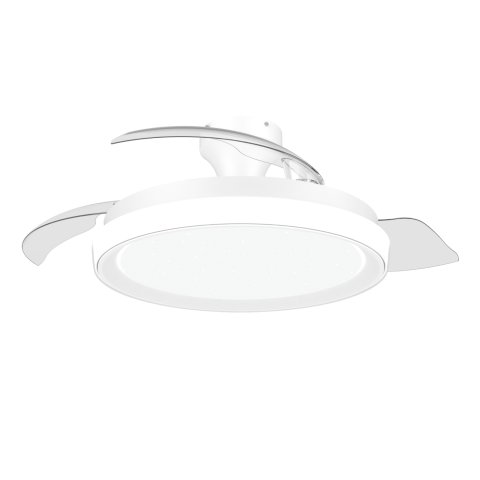 Ventilador De Techo Philips Bliss 35+28w Plafon Led 27-65k Mando A Distancia Blanco Aspas Retractile