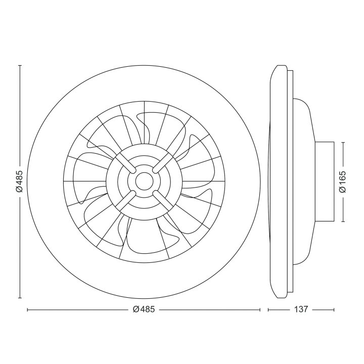 Ventilador De Techo Philips Amigo 42+20w Plafon Led 30-40-65k Mando Distancia Blanco Aspas Ocultas