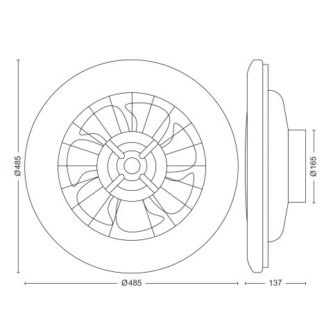 Ventilador De Techo Philips Amigo 42+20w Plafon Led 30-40-65k Mando Distancia Blanco Aspas Ocultas
