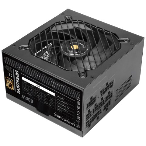 Fuente Modular Mars Gaming 650w Mpb650psi Atx3.1 80+gold Pfc Activo Pcie5.1 12v-2x6 Dc-dc Smd Negro