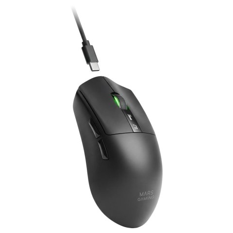 Mouse Mars Gaming Wireless Y Bluetooth Mmw-elite Tri-mode 2.4ghz Bt 5.4 6 Botones 20000 Dpi Negro