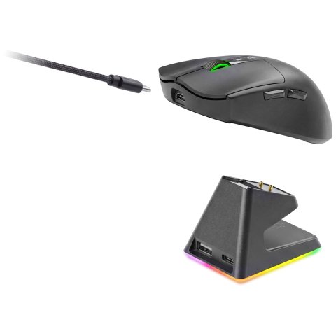 Mouse Mars Gaming Wireless Y Bluetooth Mmw-elite Tri-mode 2.4ghz Bt 5.4 6 Botones 20000 Dpi Negro