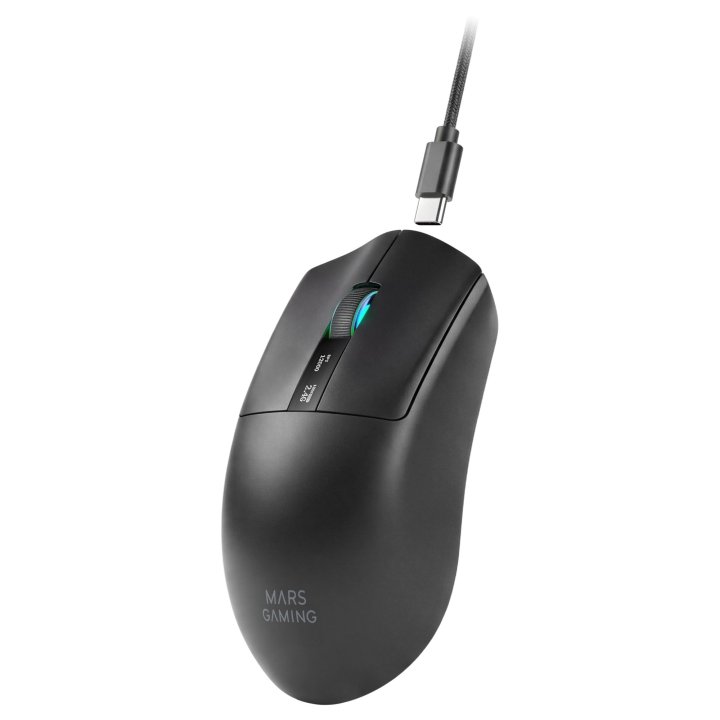 Mouse Mars Gaming Wireless Y Bluetooth Mmw-elite Tri-mode 2.4ghz Bt 5.4 6 Botones 20000 Dpi Negro