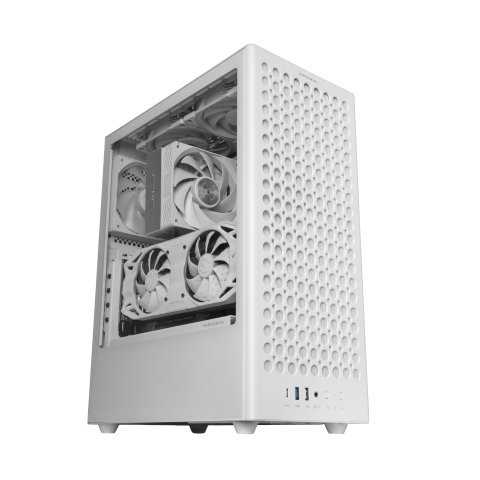 Caja Atx Mars Gaming Mc-t800 Frontal Airdot Mesh 4x Ventiladores Fdb Cablehatch Usb-c Blanco