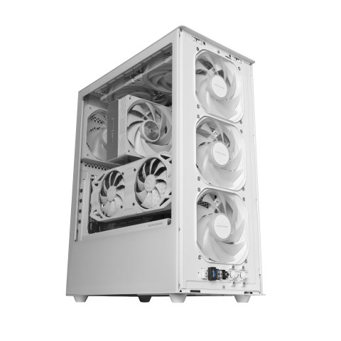 Caja Atx Mars Gaming Mc-t800 Frontal Airdot Mesh 4x Ventiladores Fdb Cablehatch Usb-c Blanco